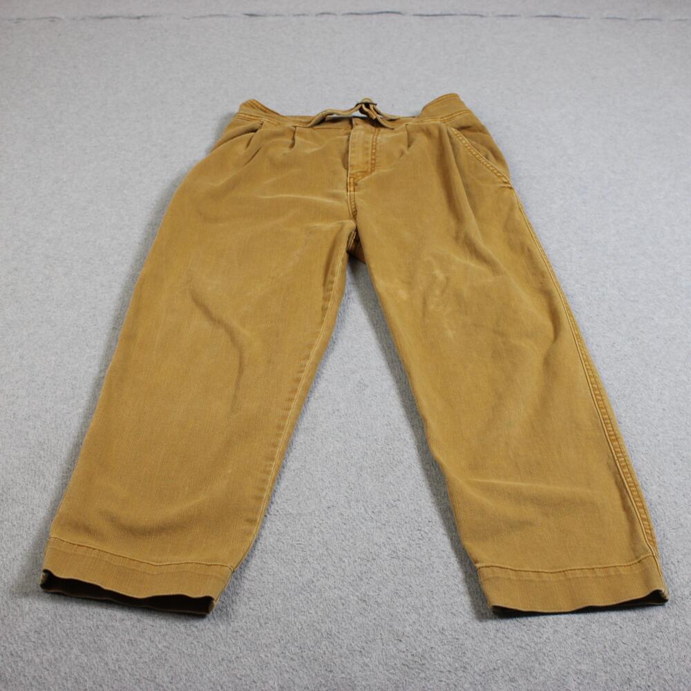 Urban Outfitters Pants Women 2 Brown Belted Pleated Chino Twill Cropped Relaxed